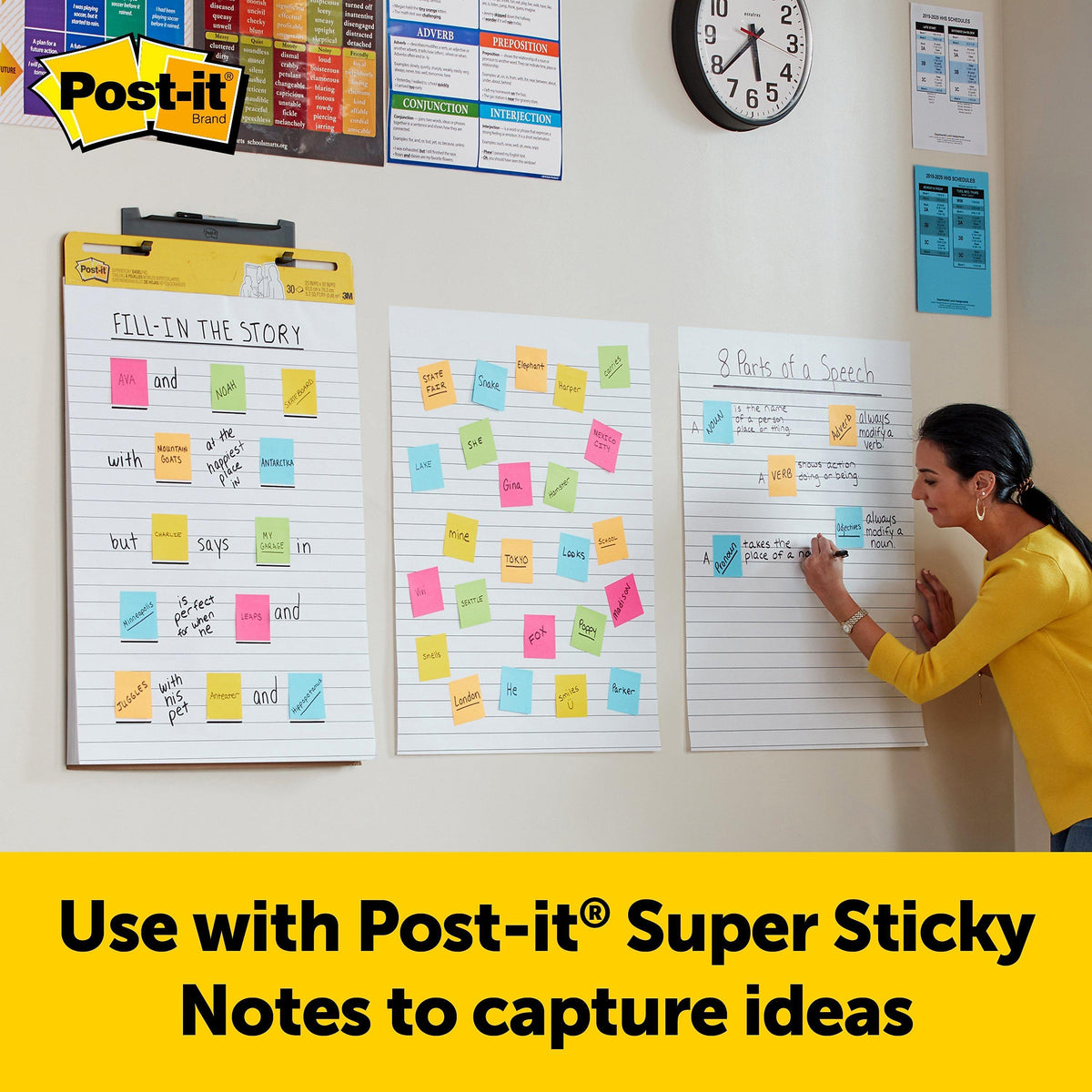 Post-it Super Sticky Wall Easel Pad, 25" x 30", Lined, 30 Sheets/Pad, 2 Pads/Pack