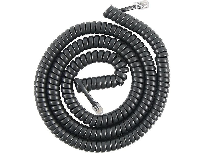 Power Gear 76139 25' Coiled Telephone Line Cord, Black