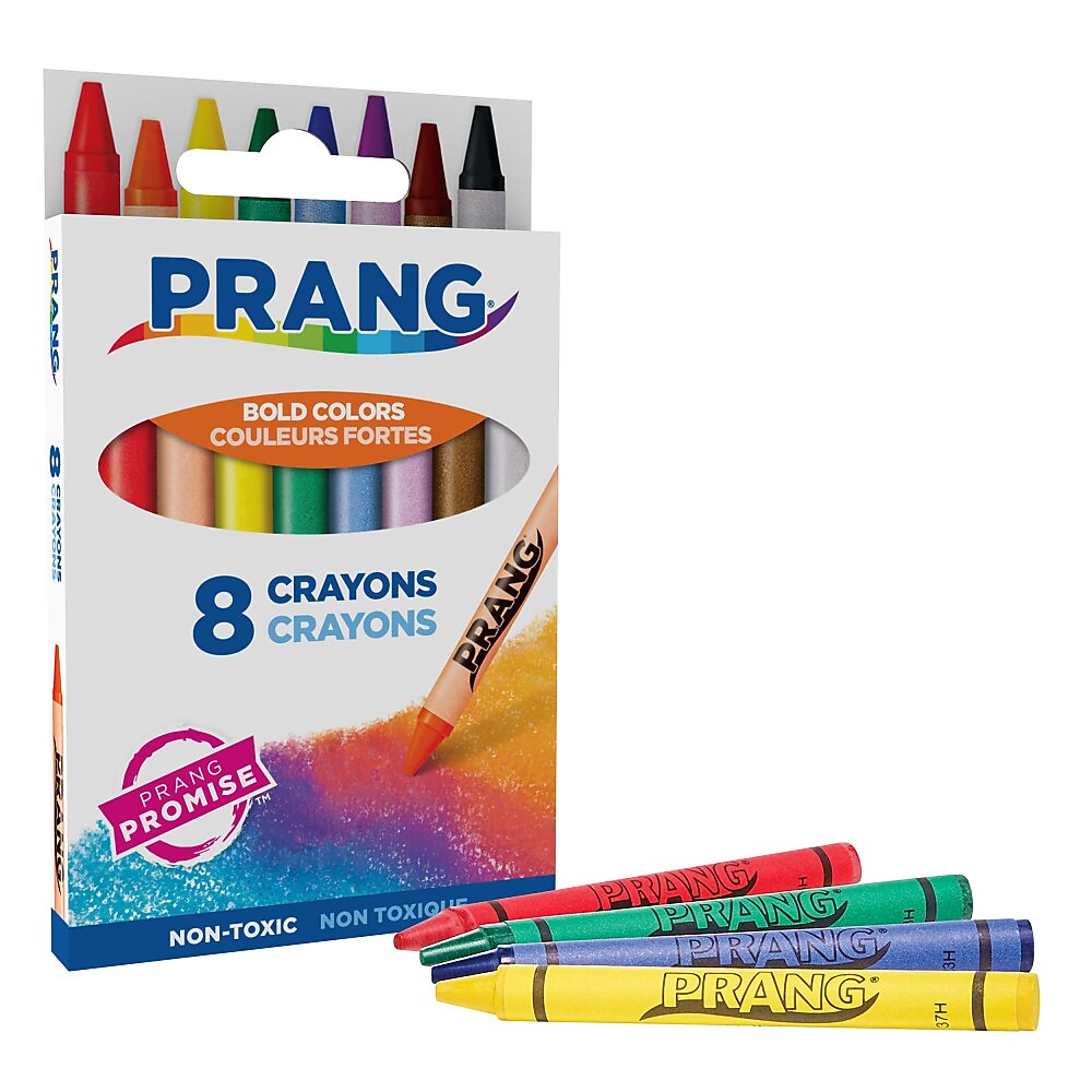 Prang Standard Crayons, Assorted Color, 8/Box