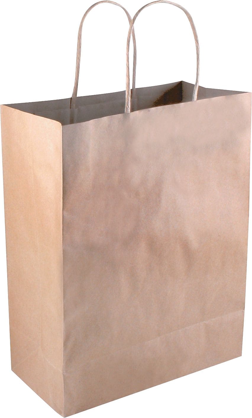 Premium Shopping Bag, Paper, 10.25 x 8 x 5, Brown, 50/Bx