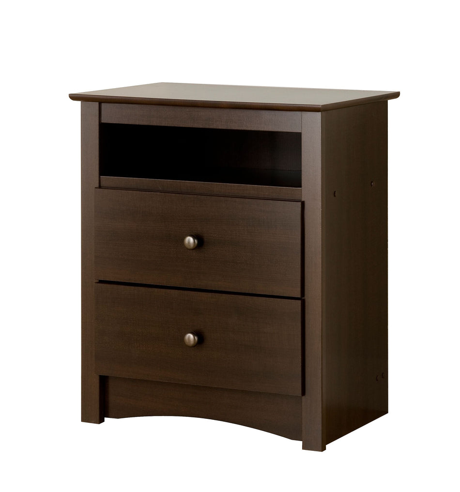 Prepac™ 28" Fremont Tall 2 Drawer Nightstand With Open Shelf, Espresso