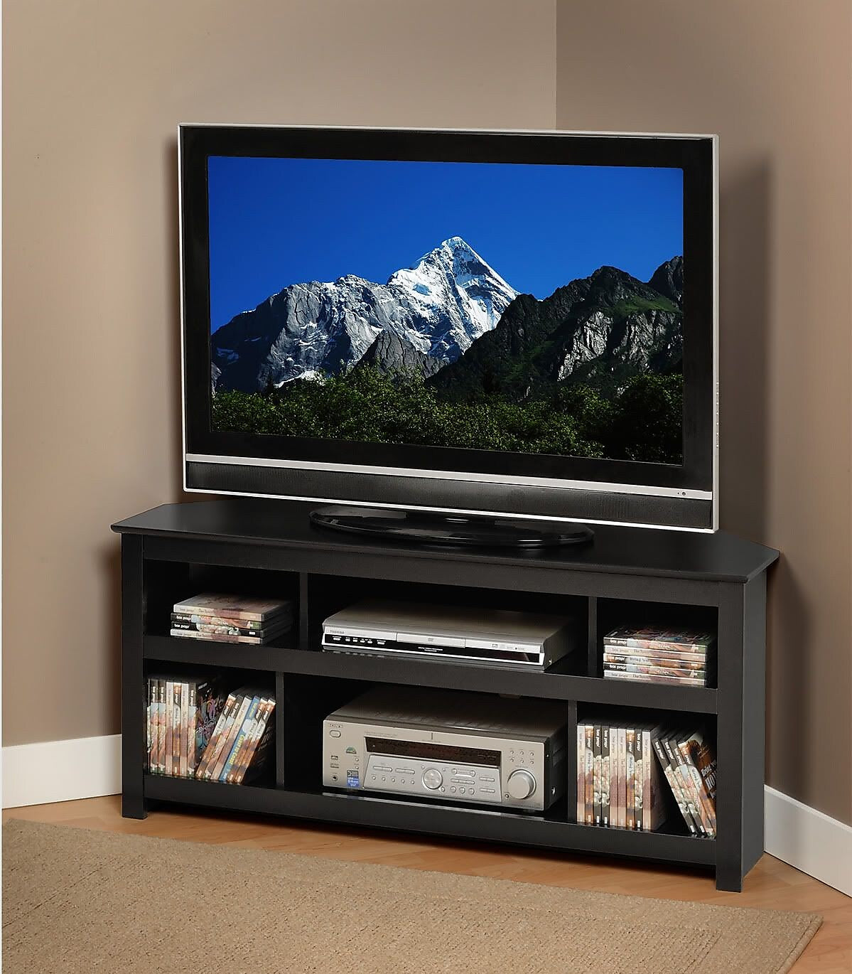 Prepac Vasari Corner TV Stand, Black