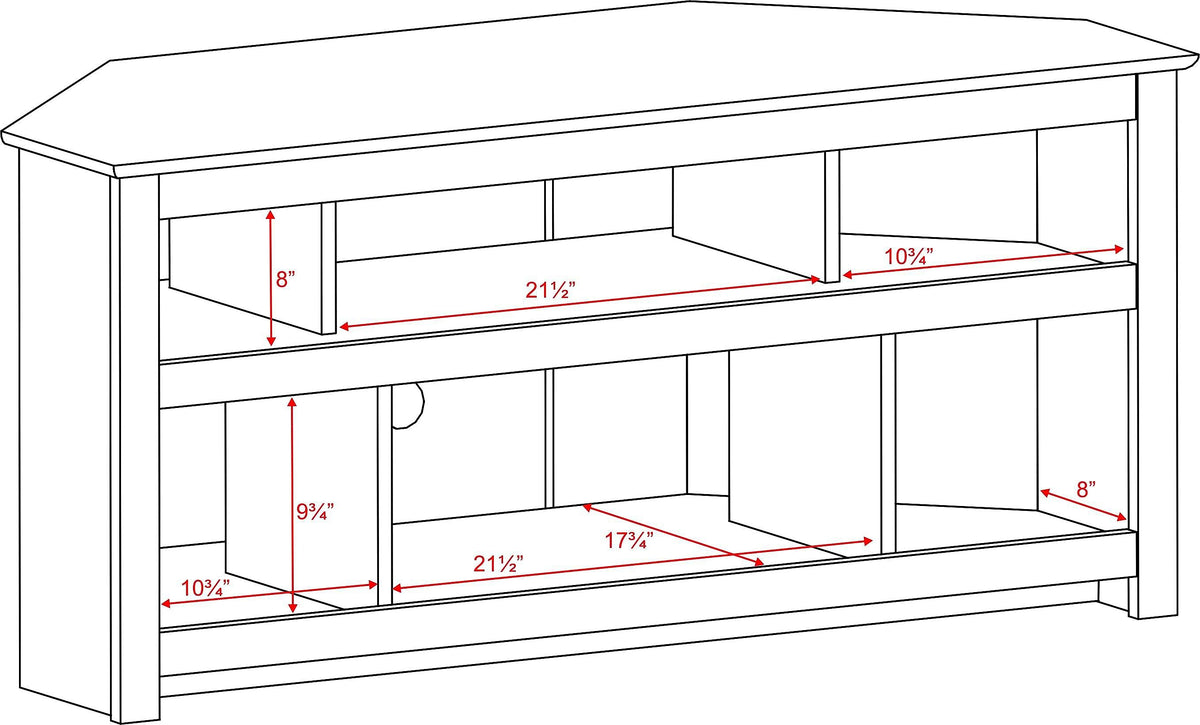 Prepac Vasari Corner TV Stand, Black