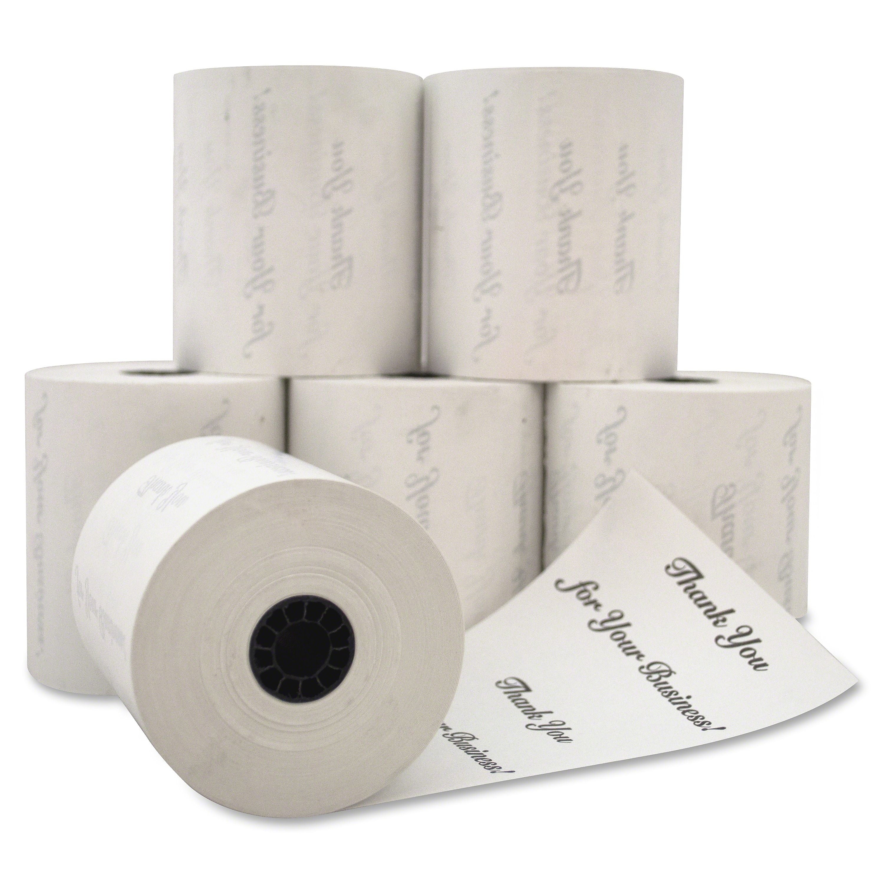 Preprinted Single-Ply Thermal Cash Register/POS Roll, 3-1/8