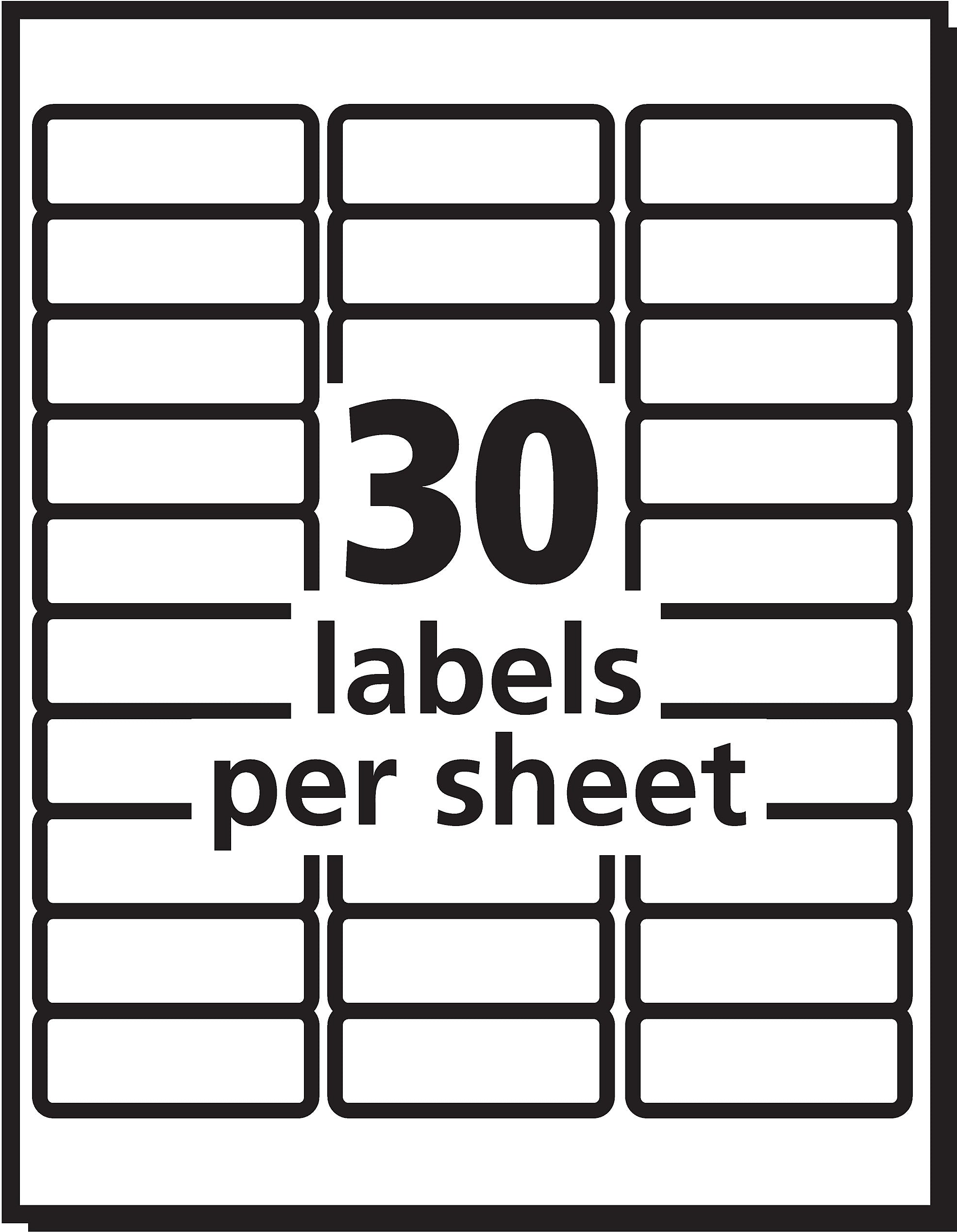 PRES-a-ply Laser/Inkjet Address Labels, 1" x 2-5/8", White, 30 Labels/Sheet, 100 Sheets/Box