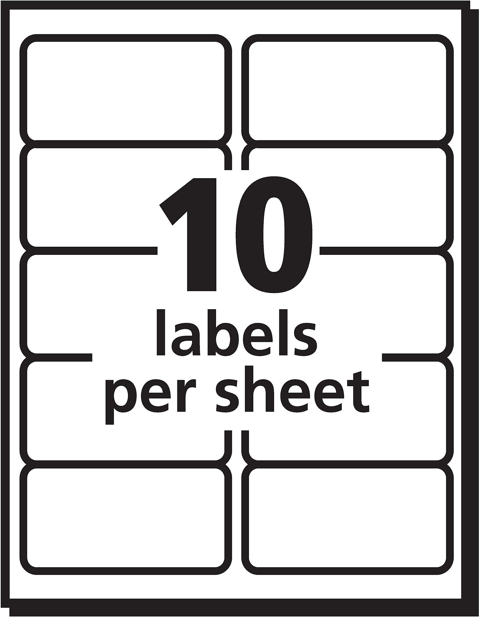 PRES-a-ply Laser/Inkjet Shipping Labels, 2" x 4", White, 10 Labels/Sheet, 100 Sheets/Box