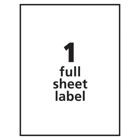 PRES-a-ply Laser/Inkjet Shipping Labels, 8-1/2" x 11", White, 1 Label/Sheet, 100 Sheets/Box