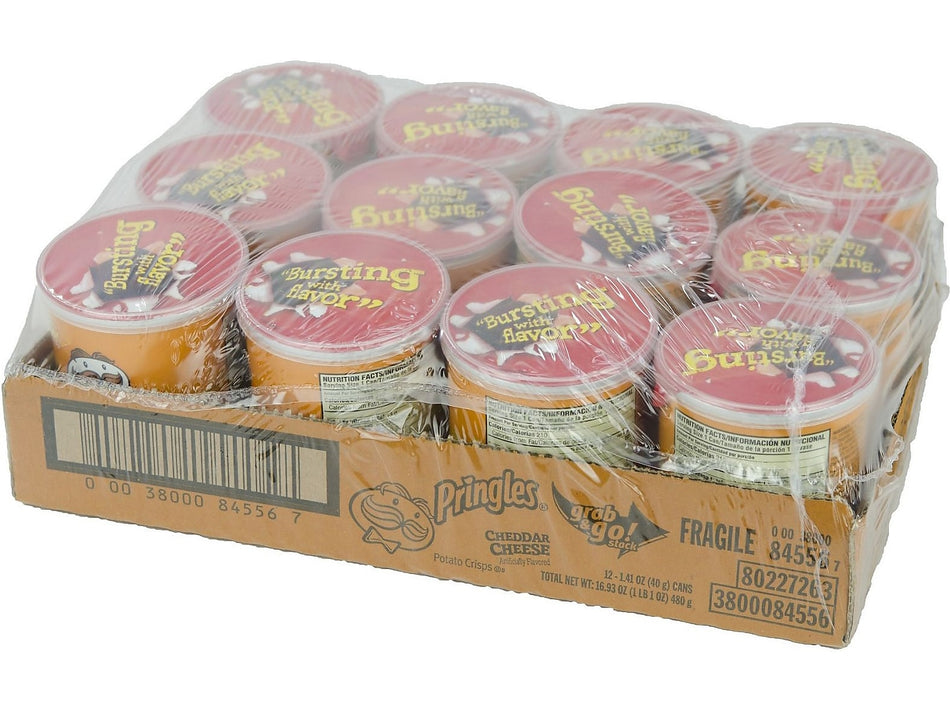 Pringles Grab & Go Cheddar Cheese Crisps, 1.4 oz., 12 Cans/Carton