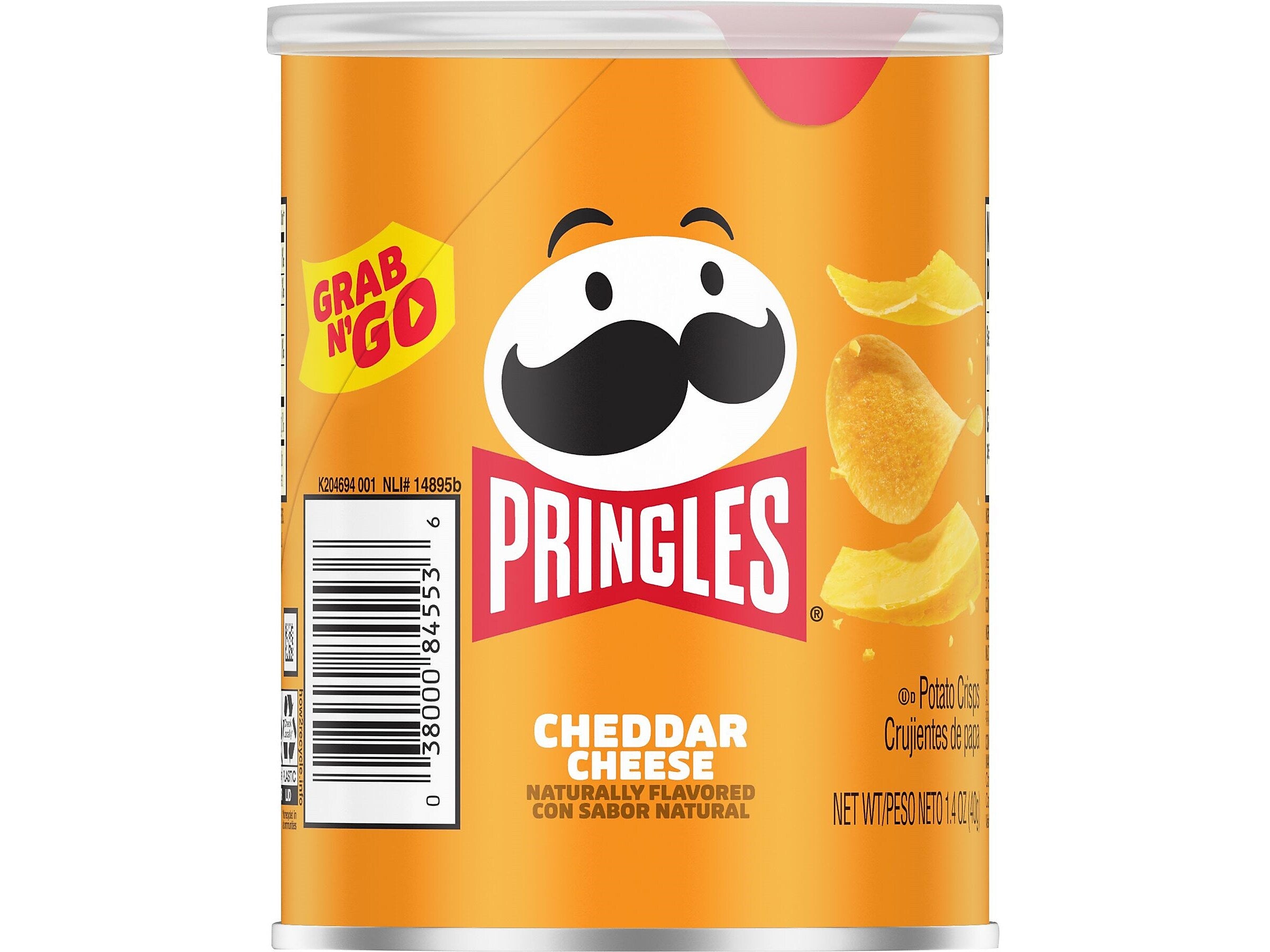 Pringles Grab & Go Cheddar Cheese Crisps, 1.4 oz., 12 Cans/Carton