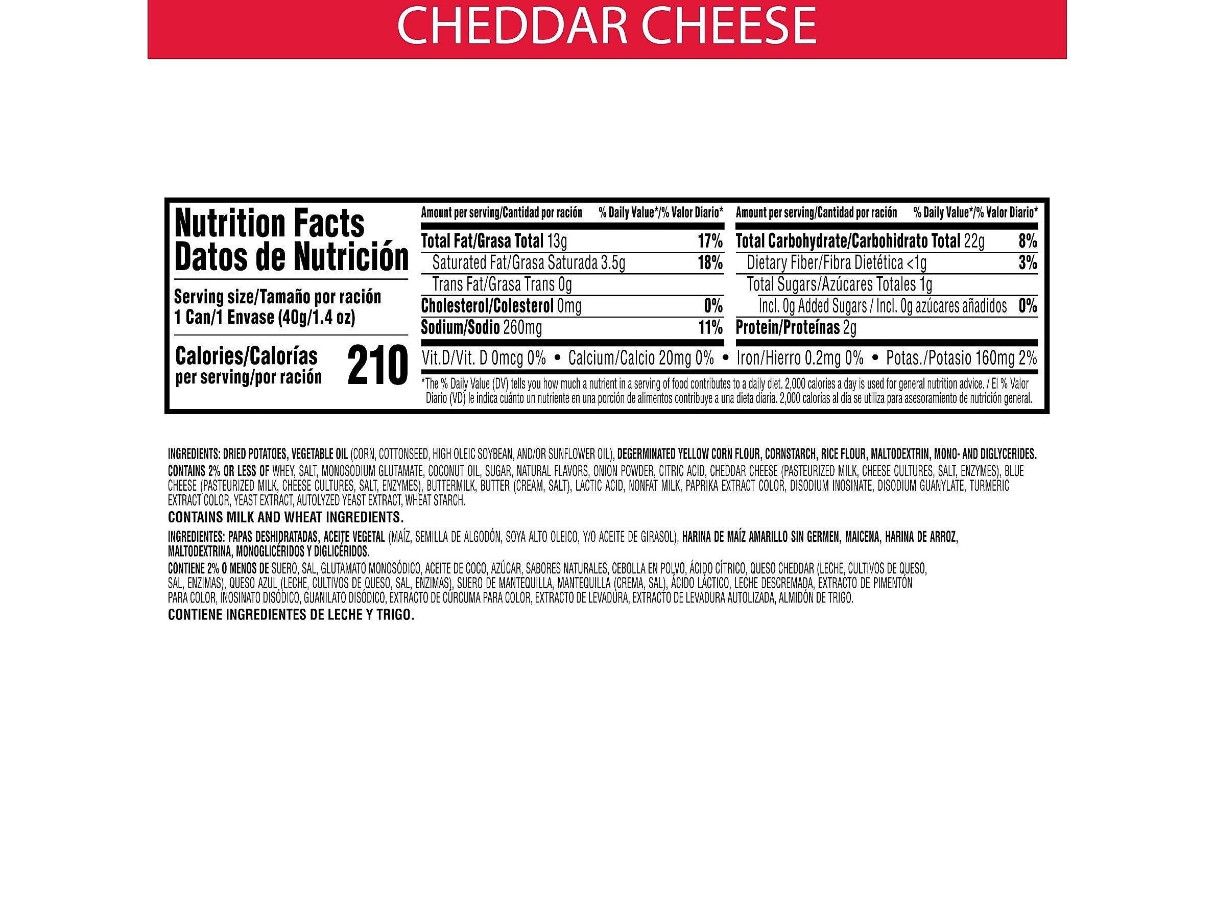 Pringles Grab & Go Cheddar Cheese Crisps, 1.4 oz., 12 Cans/Carton