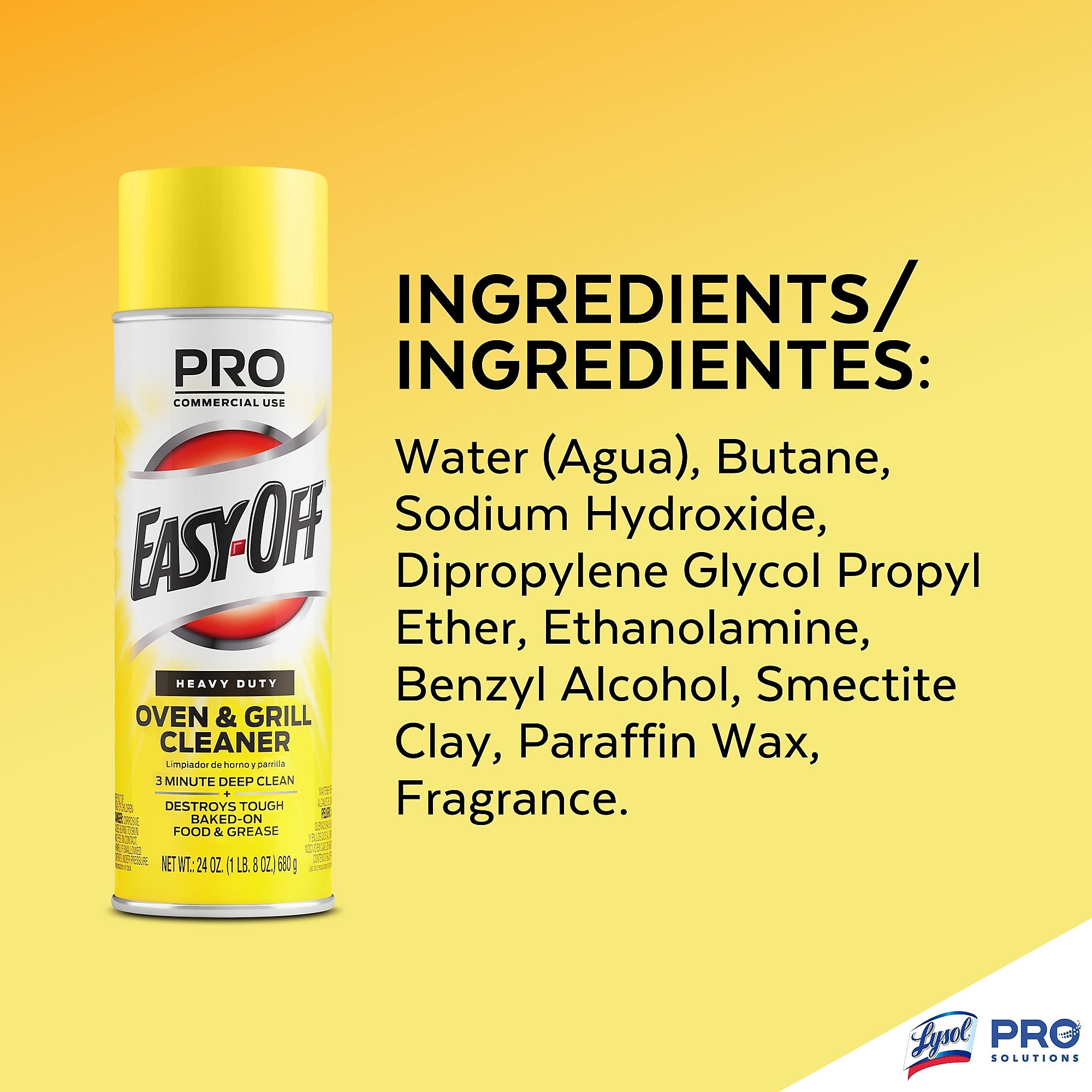 Professional Easy-Off Heavy-Duty Oven & Grill Cleaner, Lemon, 24 Oz.