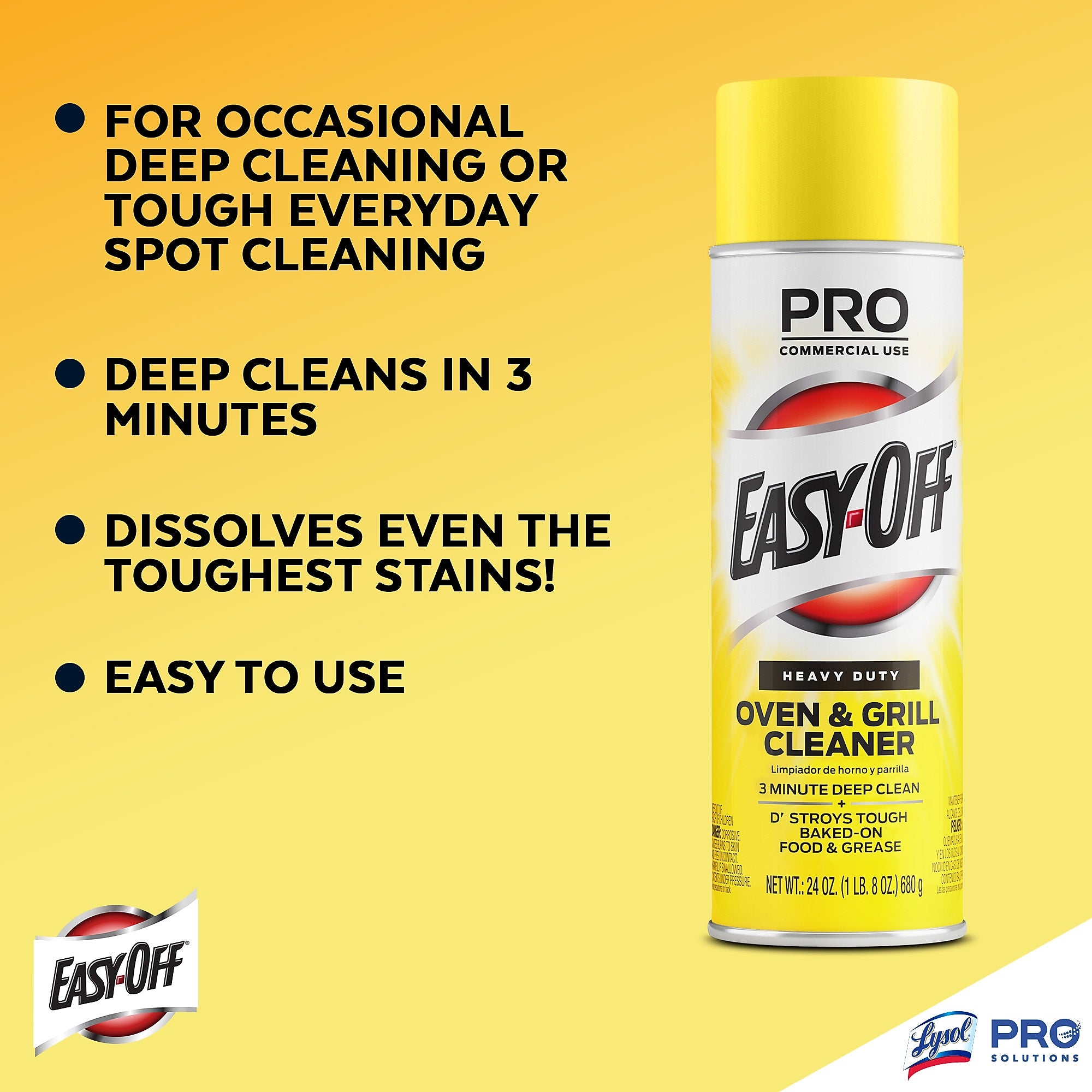Professional Easy-Off Heavy-Duty Oven & Grill Cleaner, Lemon, 24 Oz.