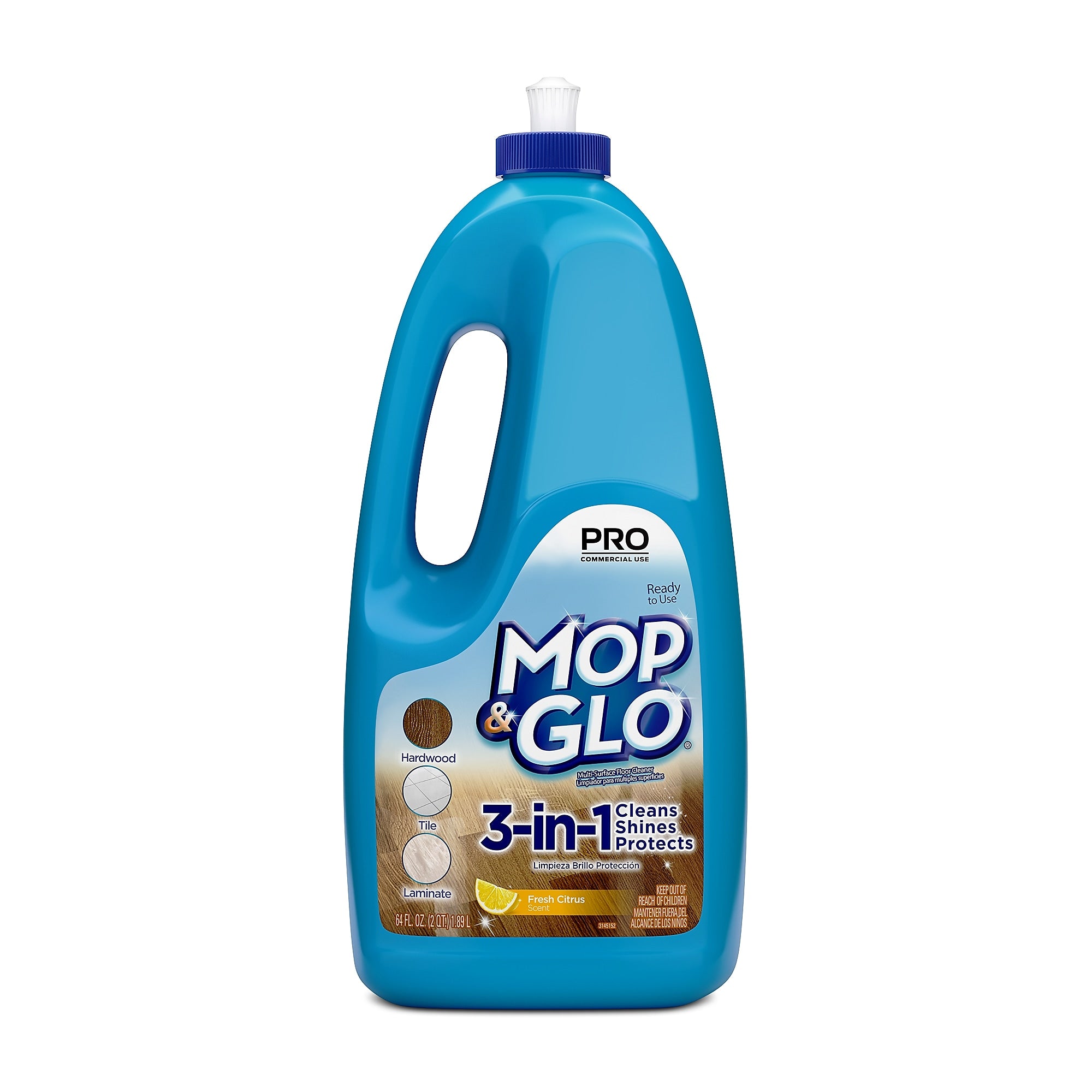 Professional Mop & Glo Triple Action Floor Shine Cleaner, Fresh Citrus, 64 Oz.