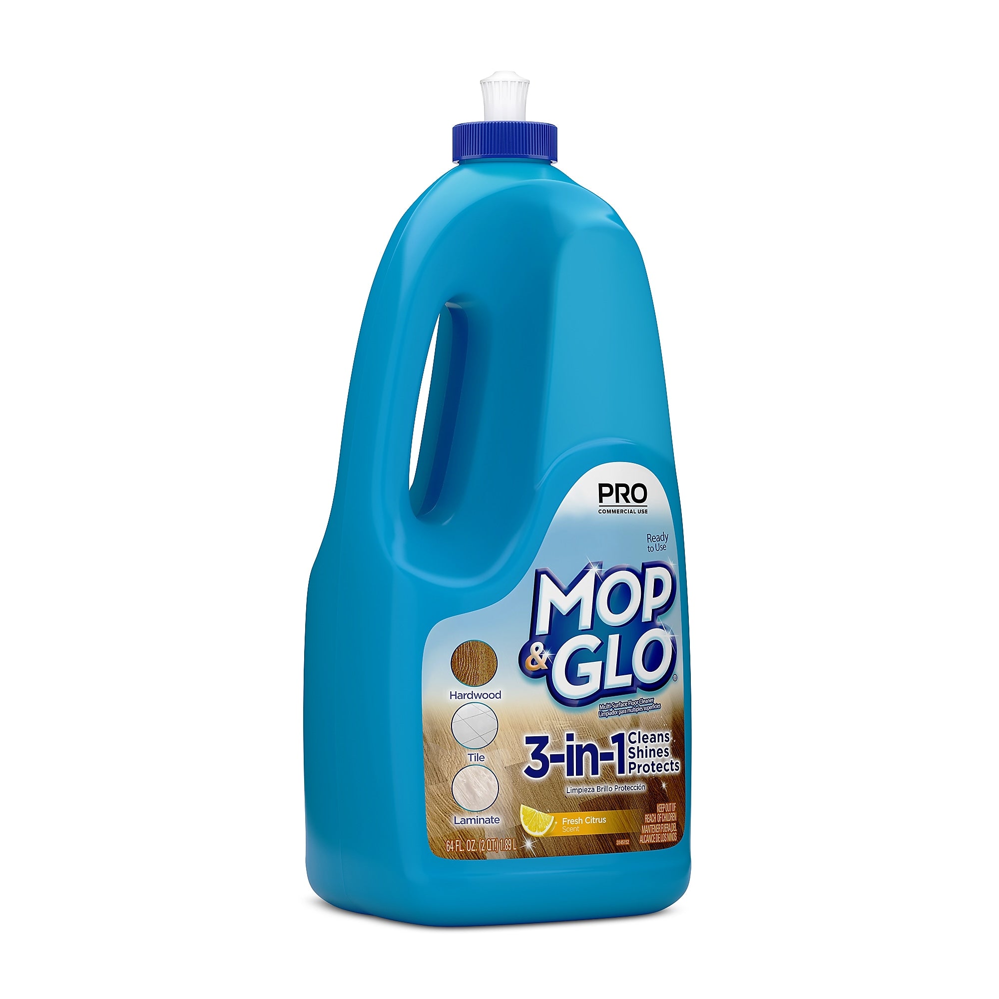 Professional Mop & Glo Triple Action Floor Shine Cleaner, Fresh Citrus, 64 Oz.