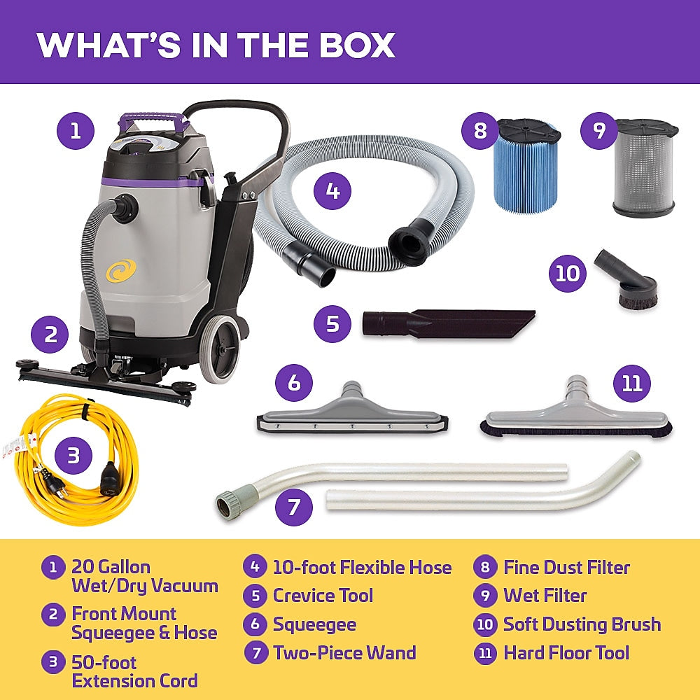 ProGuard 15 Wet/Dry Vacuum with Tool Kit and Front Mount Squeegee