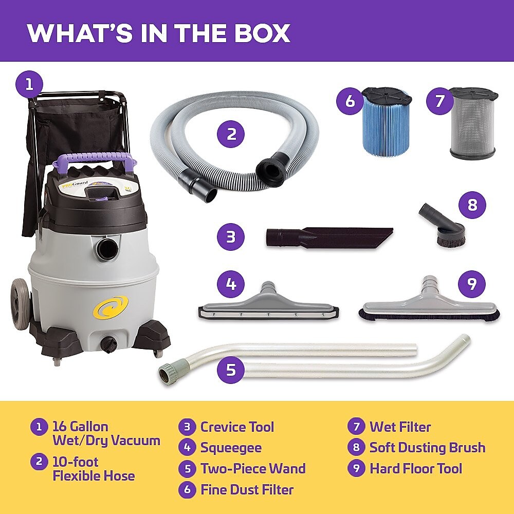 Proguard 16 Gal. 2-Stage Wet/Dry Vacuum with Tool Kit