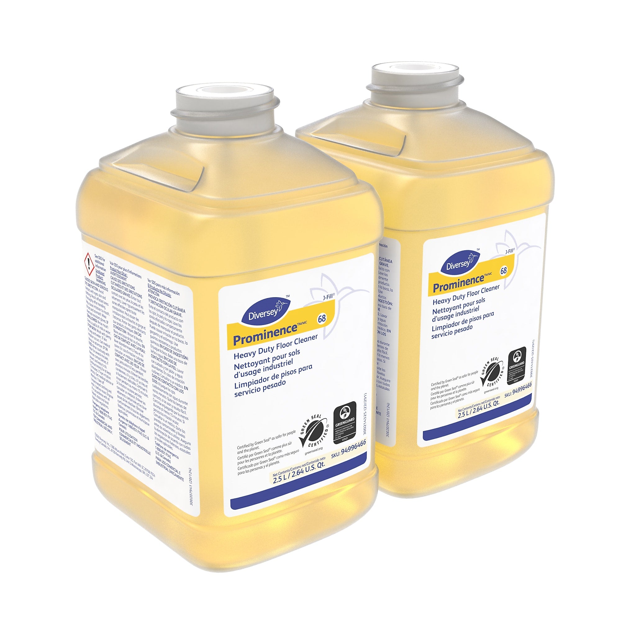 Prominence 66 Hard Floor Cleaner for Diversey J-Fill, Citrus, 2.5 L, 2/Carton