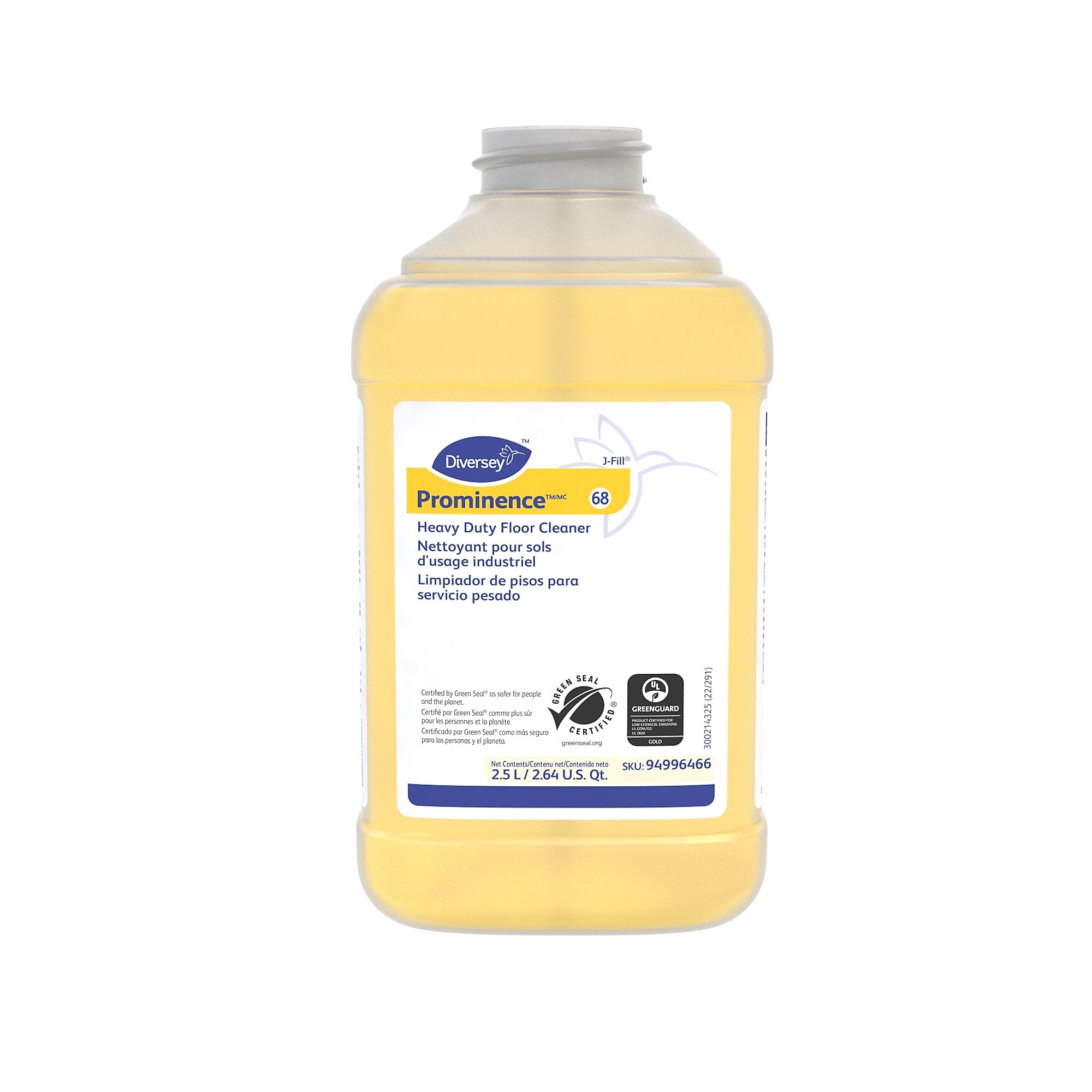 Prominence 66 Hard Floor Cleaner for Diversey J-Fill, Citrus, 2.5 L, 2/Carton