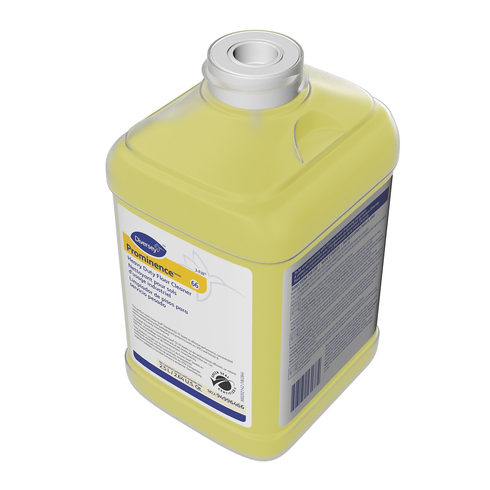 Prominence 66 Hard Floor Cleaner for Diversey J-Fill, Citrus, 2.5 L, 2/Carton