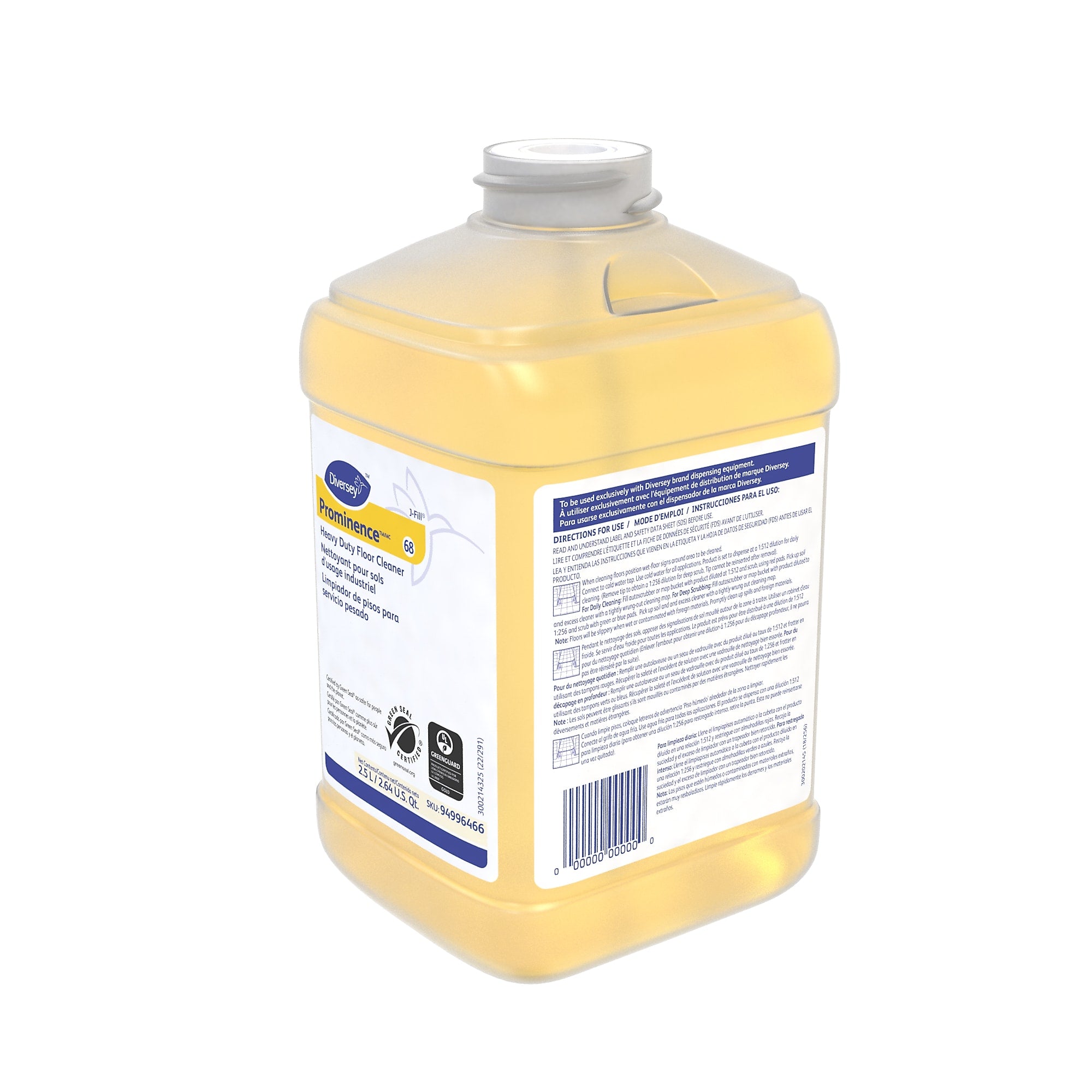 Prominence 66 Hard Floor Cleaner for Diversey J-Fill, Citrus, 2.5 L, 2/Carton