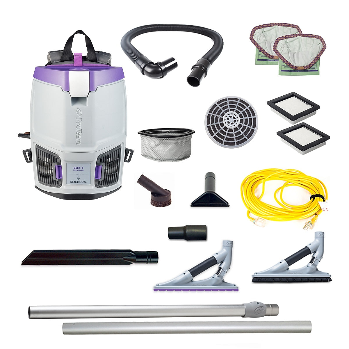 ProTeam GoFit 3 Backpack Vacuum with ProBlade Hard Surface & Carpet Tool Kit