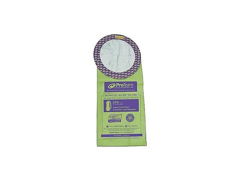 ProTeam Micro Filter Bags, Green/Purple, 10/Pack