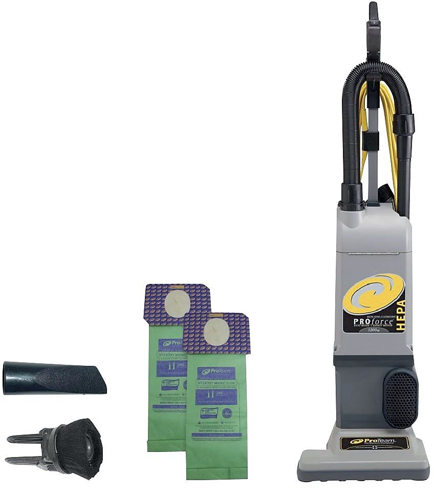 ProTeam ProForce 1200XP Upright Vacuum, Grey and Black