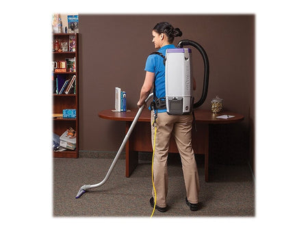 ProTeam Super Coach Pro 10 Backpack Vacuum w/Two-Piece Wand, Gray/Purple