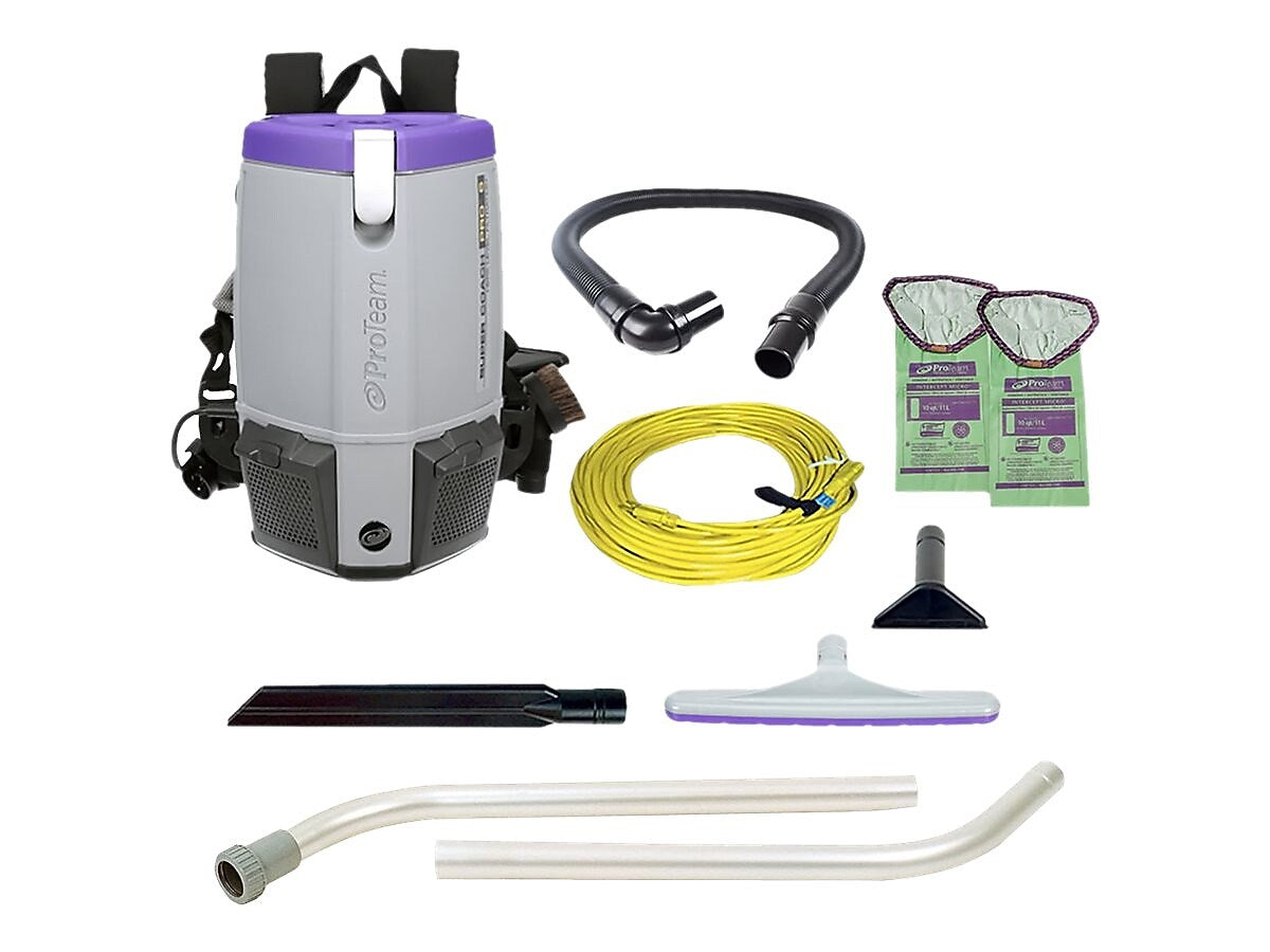 ProTeam Super Coach Pro 6 Backpack Vacuum, Gray/Purple