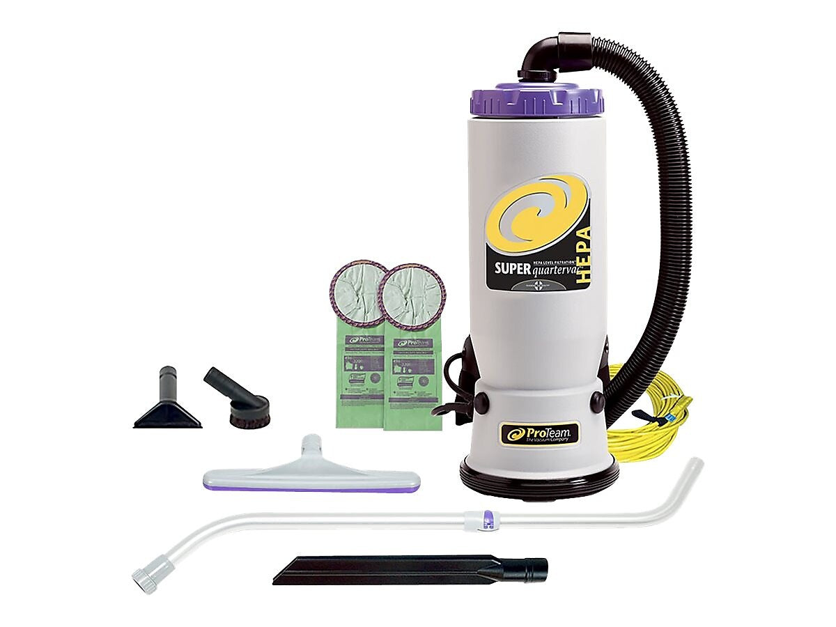 ProTeam Super QuarterVac Backpack Vacuum, Gray/Purple