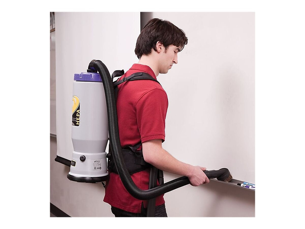 ProTeam Super QuarterVac Backpack Vacuum, Gray/Purple