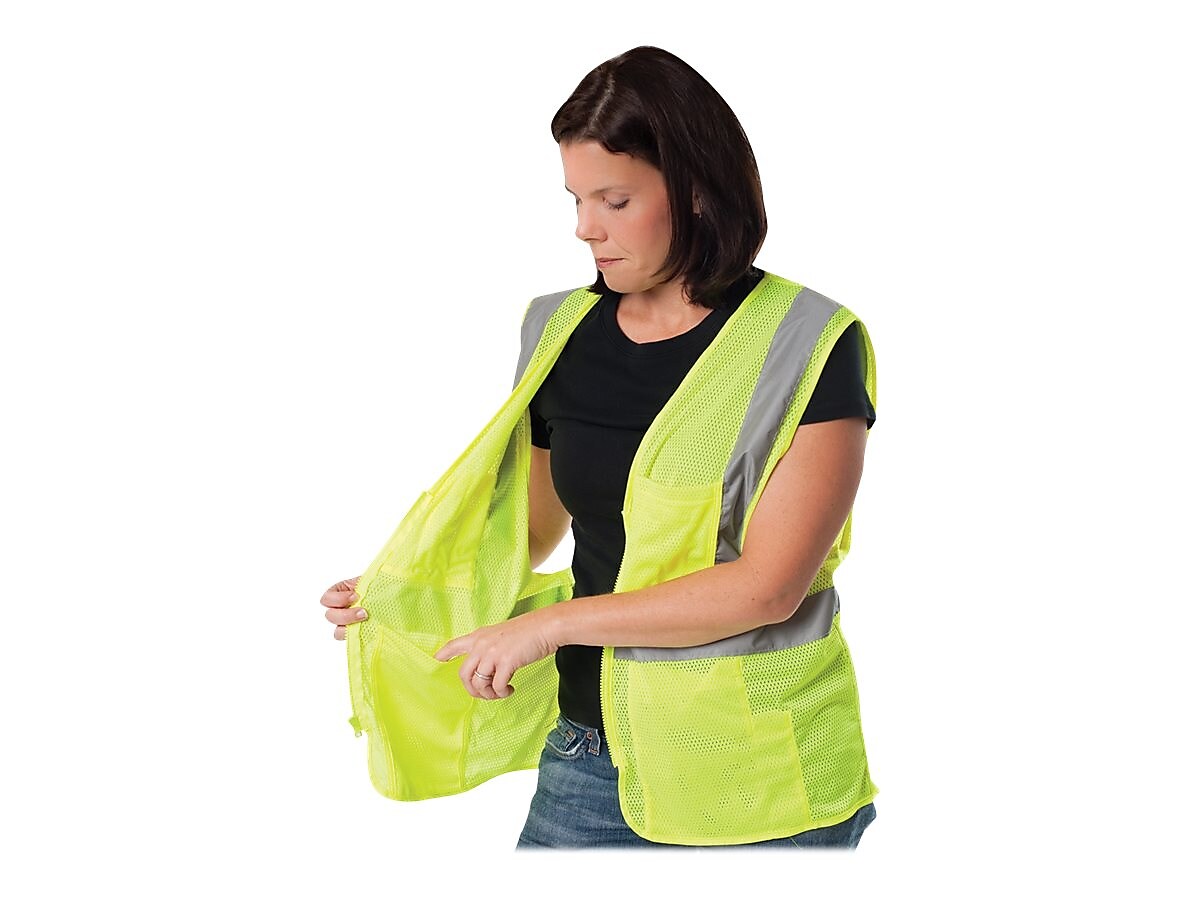 Protective Industrial Products High Visibility Sleeveless Safety Vest, ANSI Class R2, Lime Yellow, 2XL