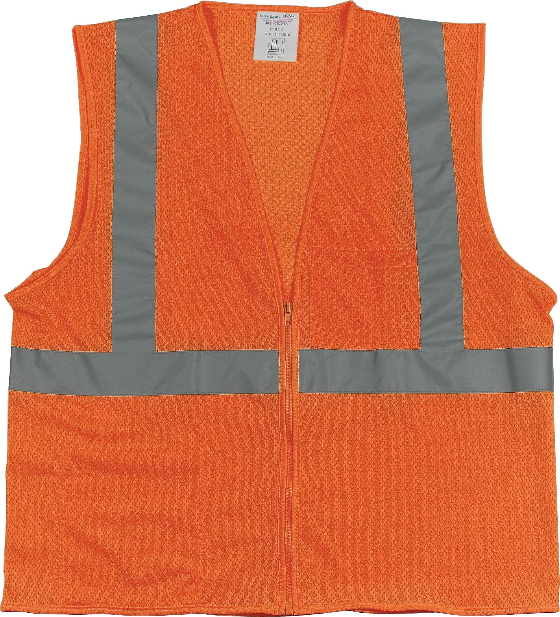 Protective Industrial Products High Visibility Sleeveless Safety Vest, ANSI Class R2, Orange, 2XL