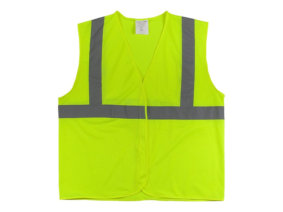 Protective Industrial Products Hook & Loop Safety Vest, ANSI Class R2, X-Large, Hi-Vis Lime Yellow