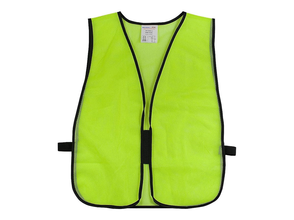 Protective Industrial Products Hook & Loop Safety Vest, Non-ANSI, One Size, Hi-Vis Lime Yellow