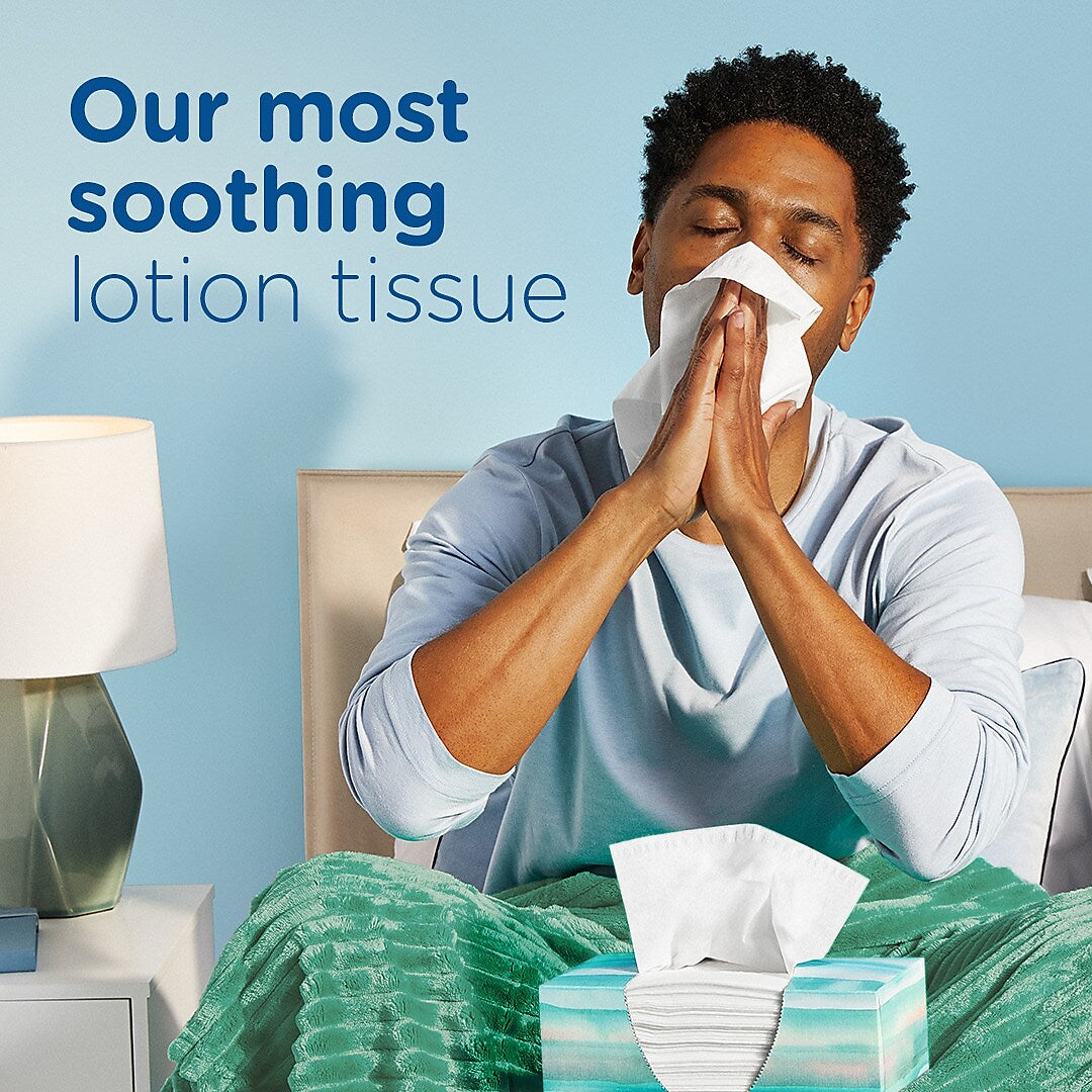 Puffs Plus Lotion Facial Tissue, 2-ply, 124 Tissues/Box, 6 Boxes/Pack