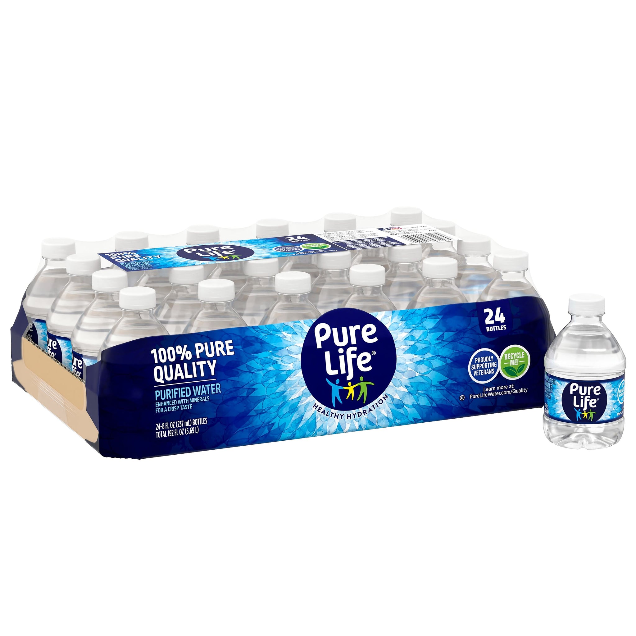 Pure Life Purified Water, 8 Fl oz., 24/Carton