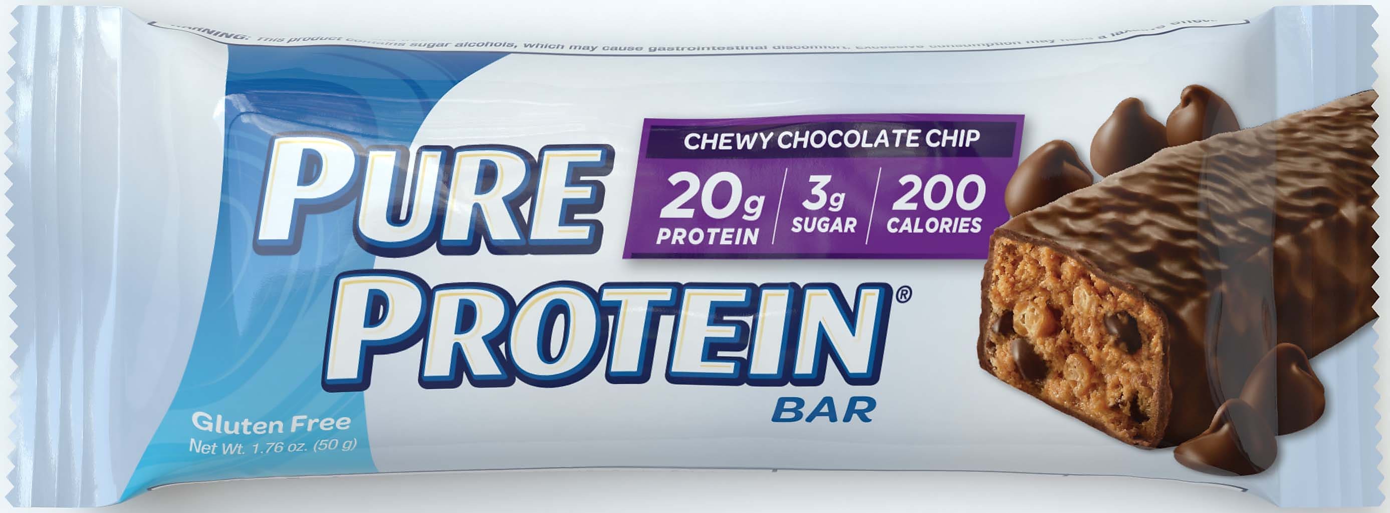 Pure Protein Protein Bar Gluten Free Chocolate Chip Protein Bar, 6 Bars/Box