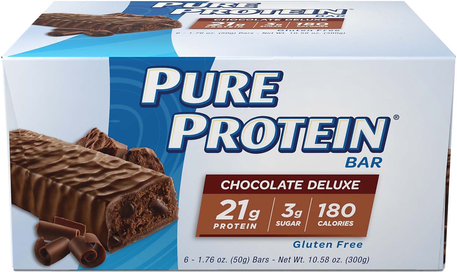 Pure Protein Protein Bar Gluten Free Chocolate Protein Bar, 6 Bars/Box