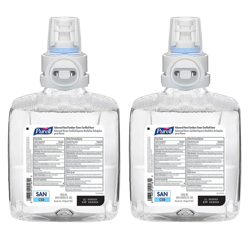 PURELL 70% Alcohol Foaming Advanced Hand Sanitizer Refill for CS8 Touch-Free Dispensers, 1200 mL, 2/CT