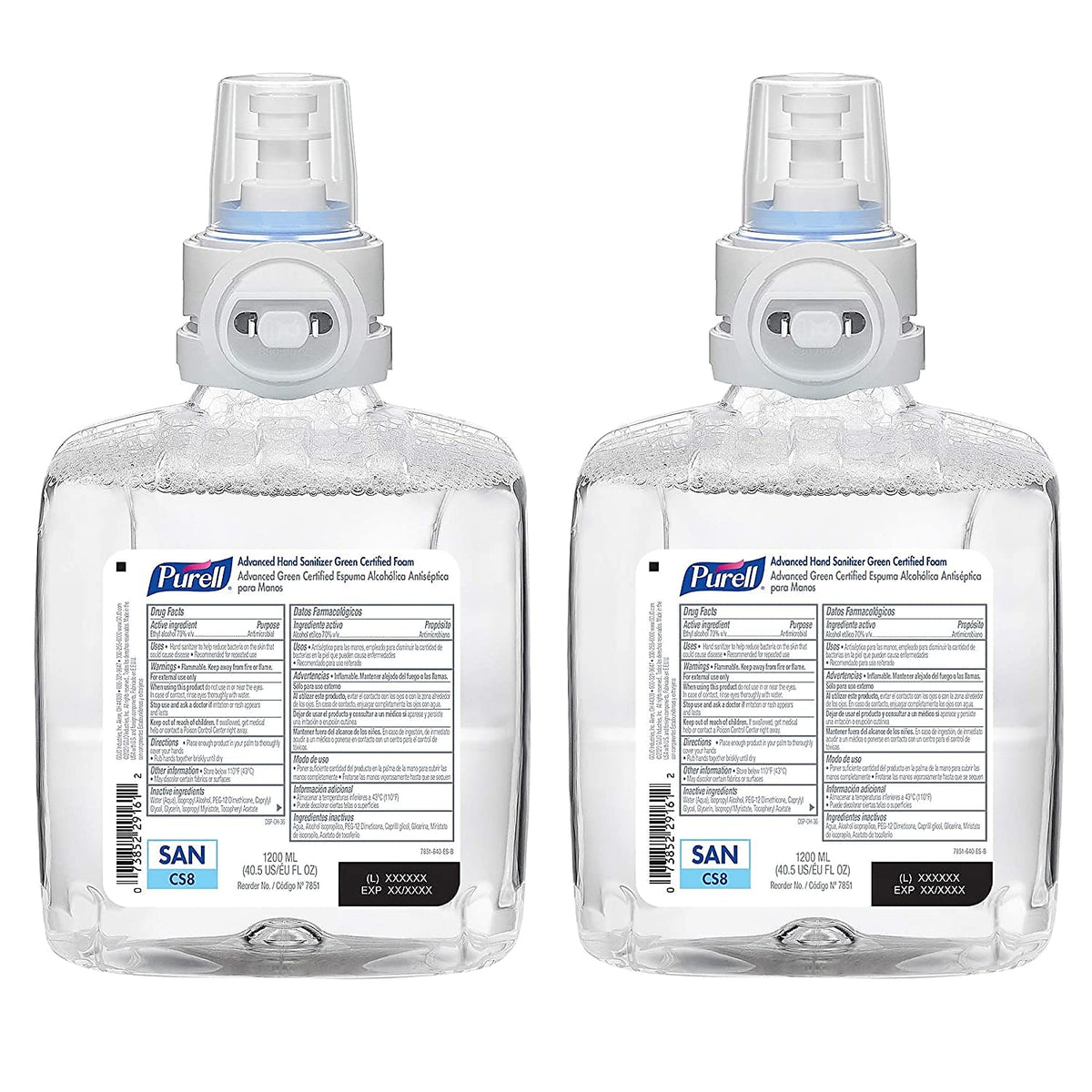 PURELL 70% Alcohol Foaming Hand Sanitizer Refill for CS8 Dispensers, 1200 mL, 2/Carton