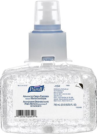 PURELL 70% Alcohol Gel Hand Sanitizer Refill for LTX 7 Dispenser, 2309 mL., 3/Carton