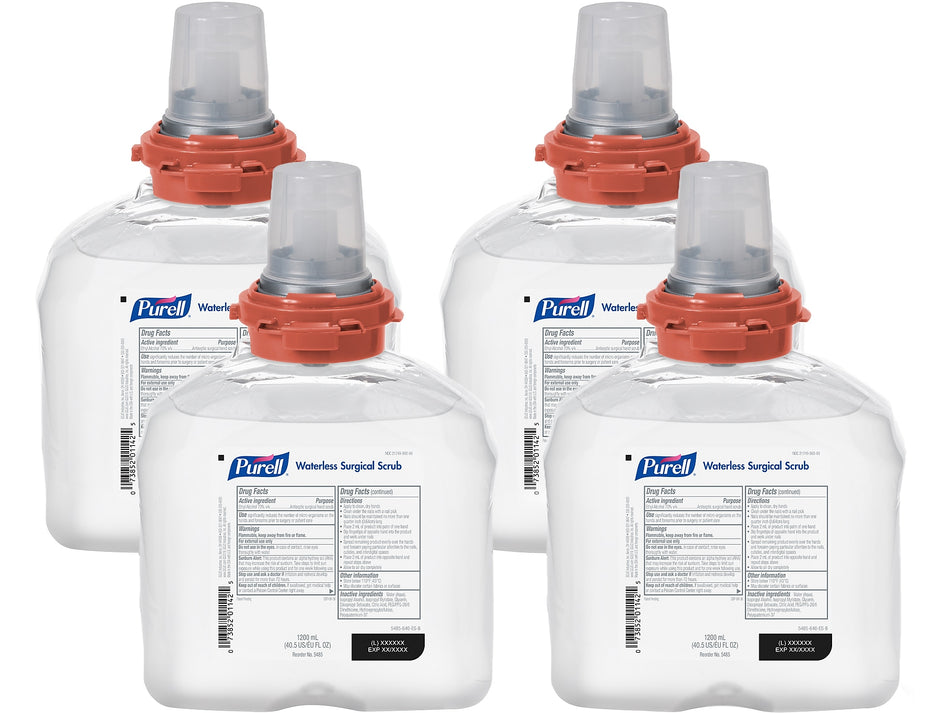 PURELL 70% Alcohol Gel Hand Sanitizer Refill for TFX Dispenser, 40.6 Oz., 4/Carton