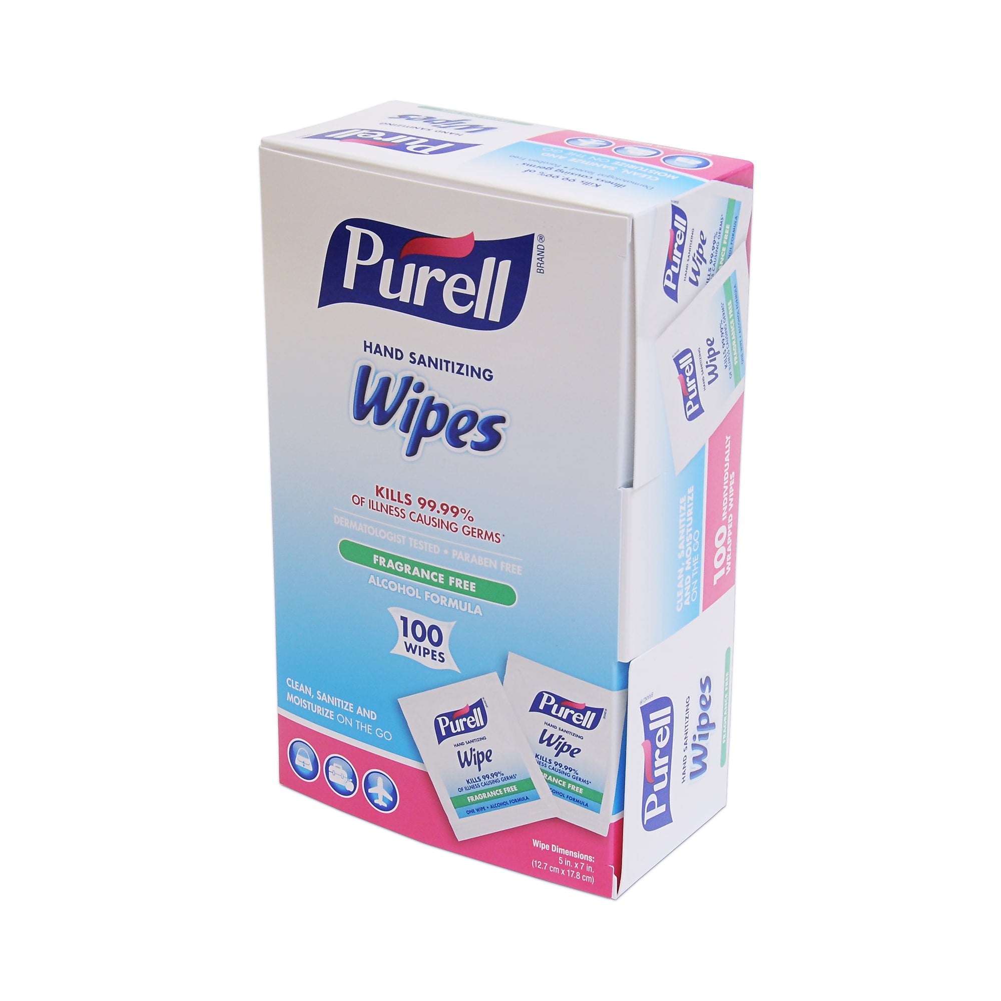 PURELL 70% Alcohol Hand Sanitizing Wipes, 100 Wipes/Box