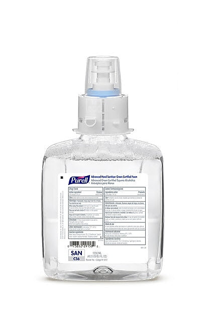 PURELL Advanced 70% Alcohol Foaming Hand Sanitizer Refill for CS6 Dispensers, 1200 mL, 2/Carton