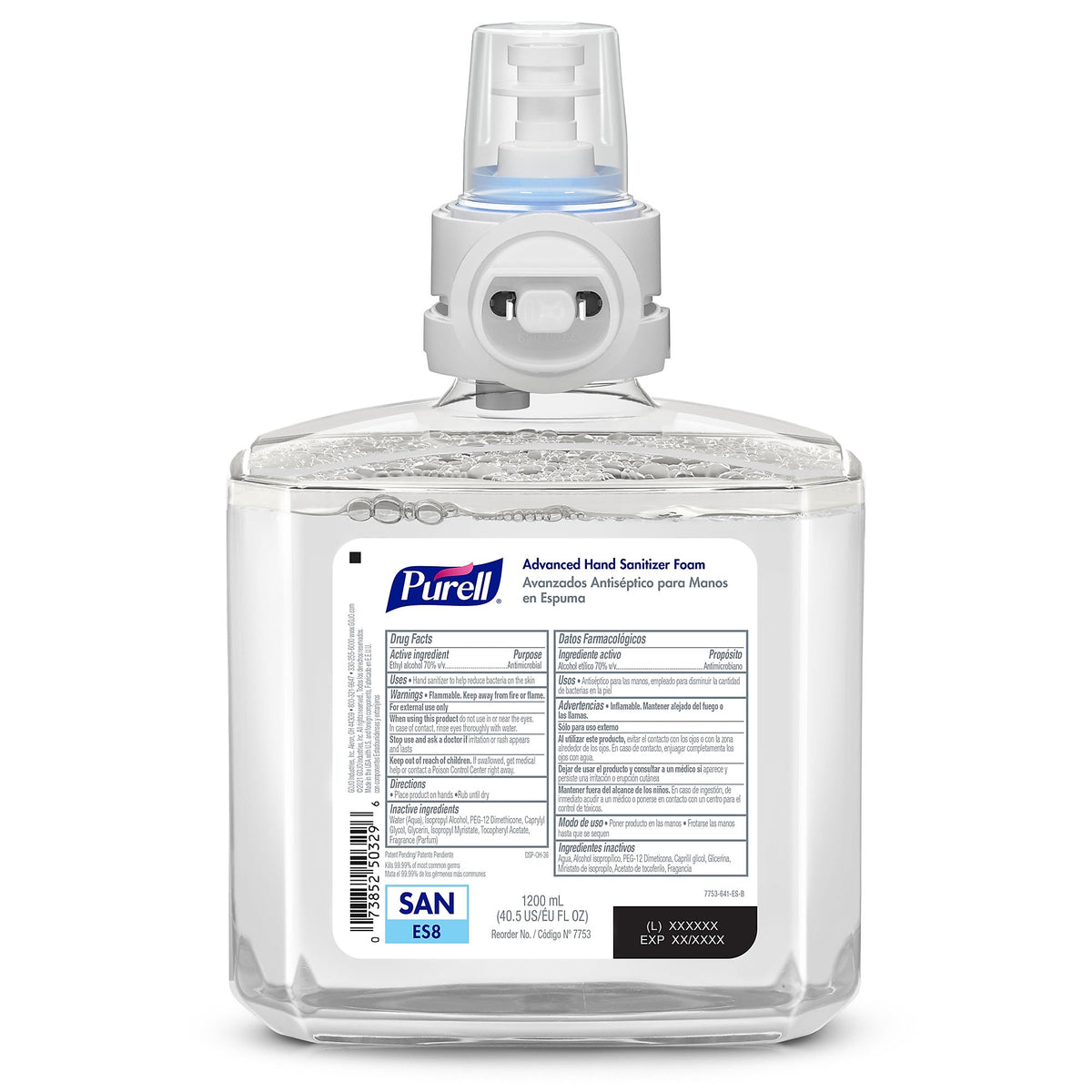 PURELL Advanced 70% Alcohol Foaming Hand Sanitizer Refill for ES8 Dispenser, 1200 mL, 2/Carton