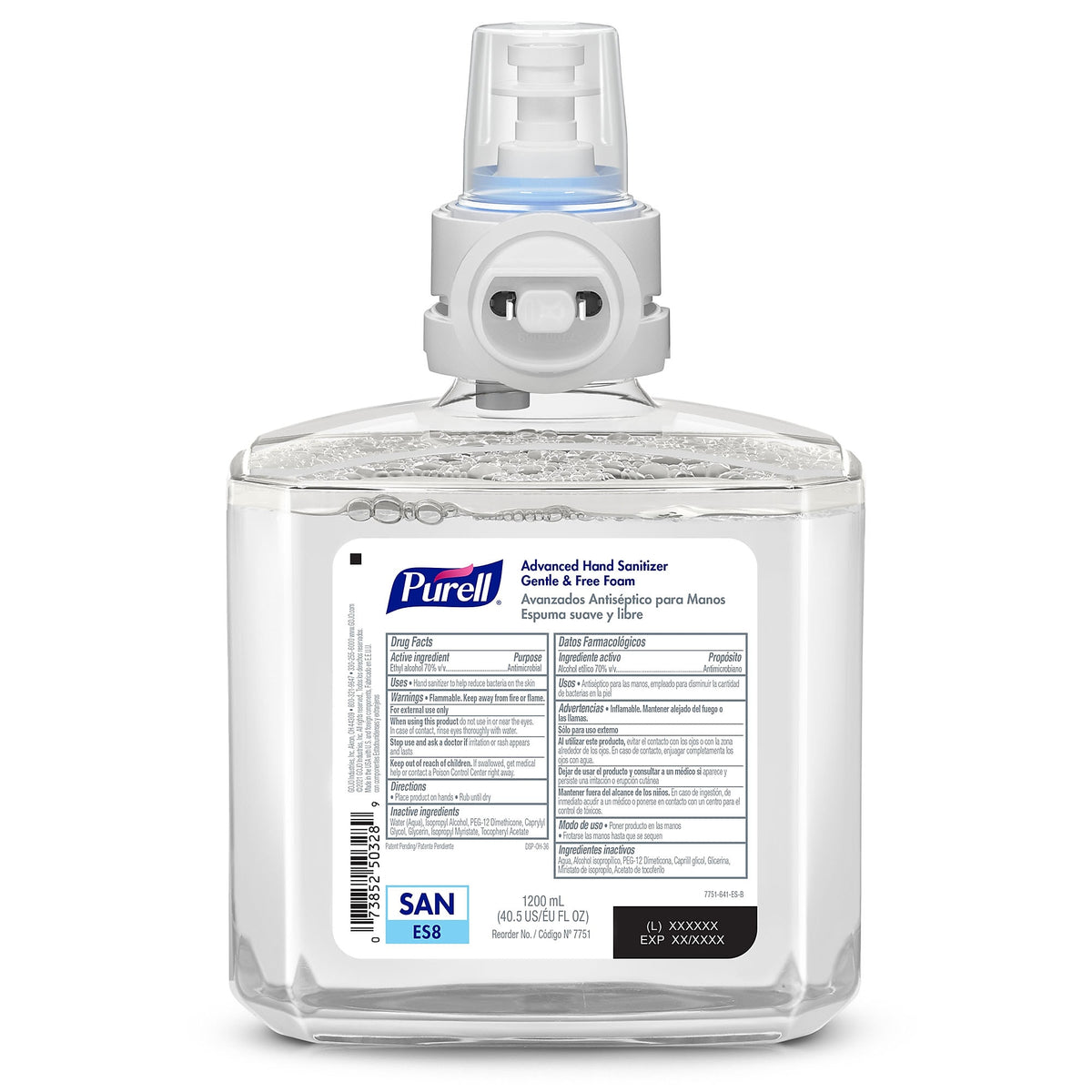 PURELL Advanced 70% Alcohol Foaming Hand Sanitizer Refill for ES8 Dispenser, 1200 mL, 2/Carton