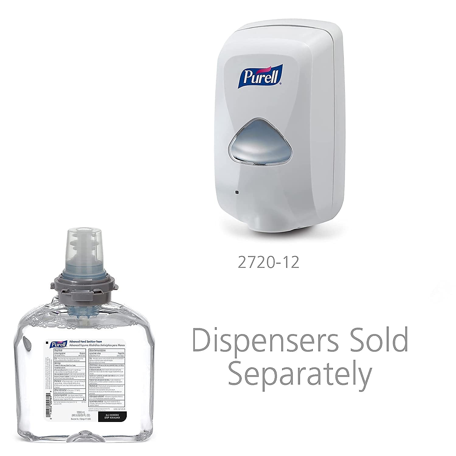 PURELL Advanced 70% Alcohol Foaming Hand Sanitizer Refill for TFX Dispenser, 1200 mL., 2/Carton