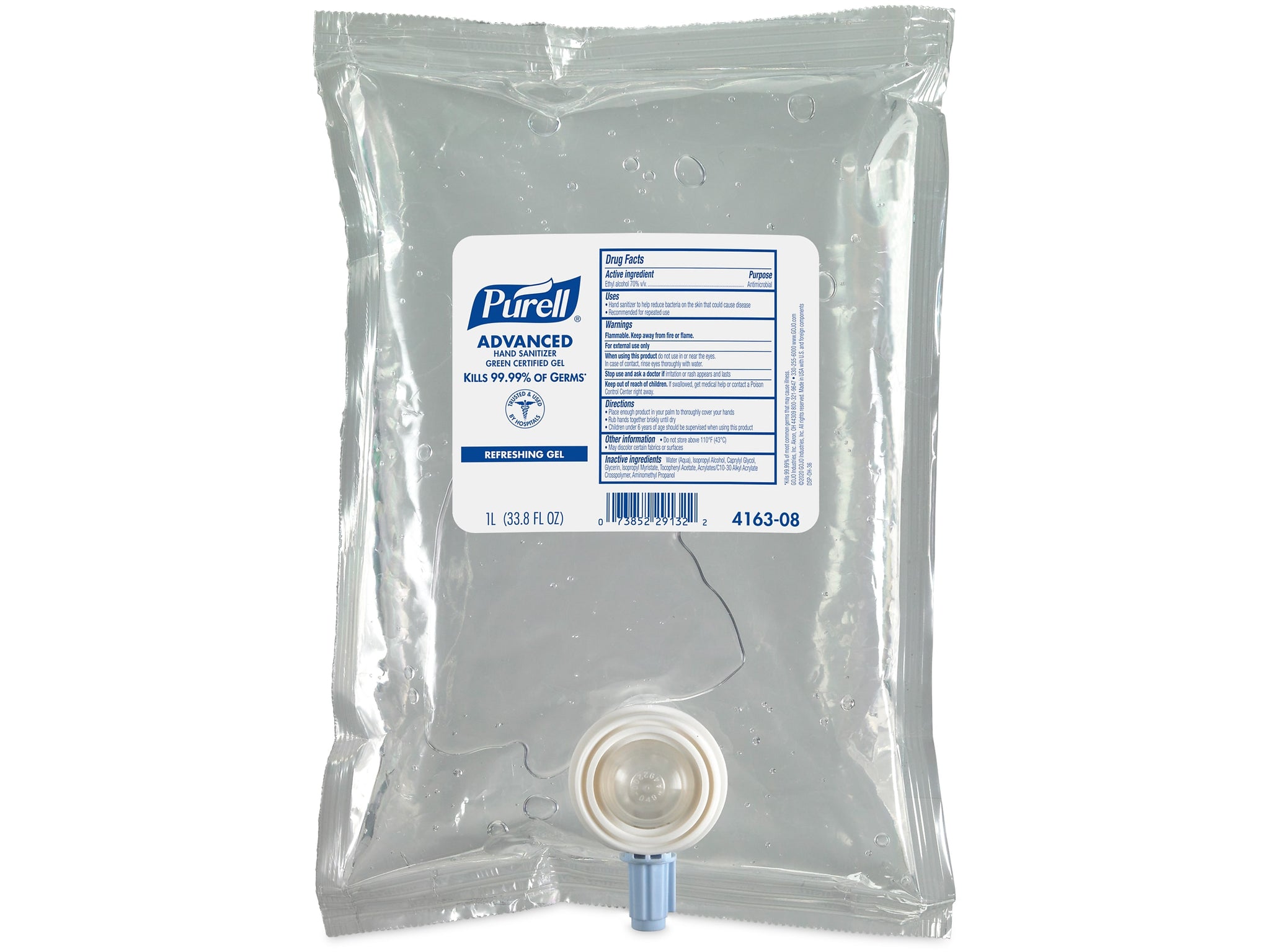 PURELL Advanced 70% Alcohol Gel Hand Sanitizer Refill for CS2 Dispensing System, 1000mL, 8/Carton