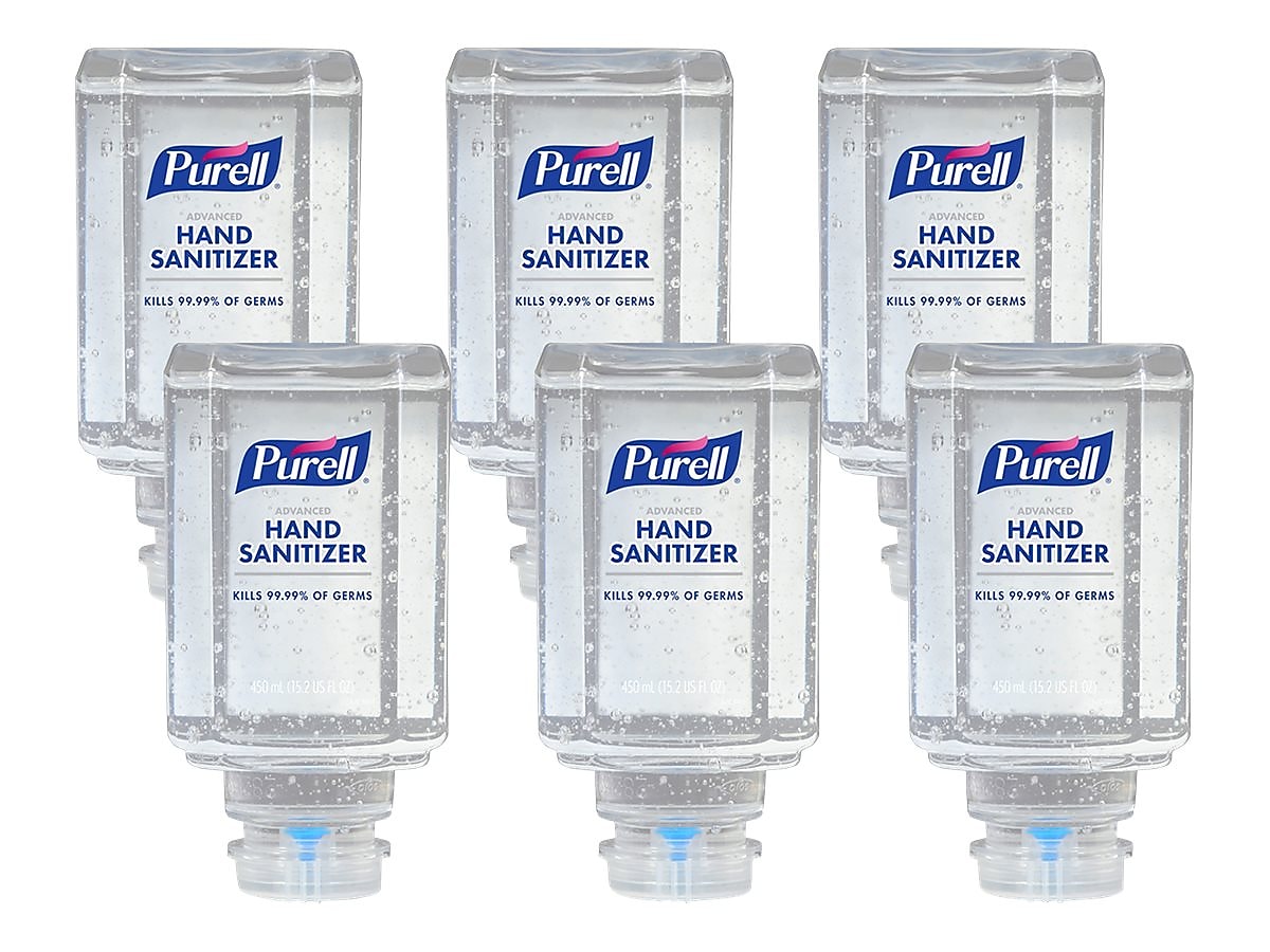 PURELL Advanced 70% Alcohol Gel Hand Sanitizer Refill for ES1 Dispenser, 450 mL, 6/Carton